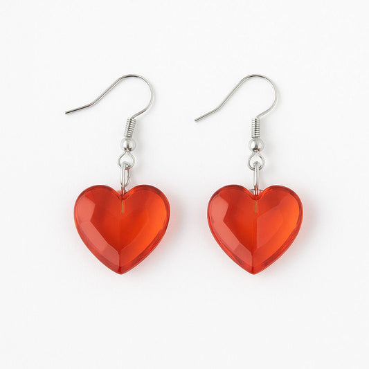 Boucles d'oreilles "Coeur Rubis"